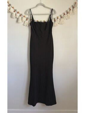 Lulus Simply Remarkable Black Sleeveless Bustier Mermaid Maxi Dress Prom NWT M